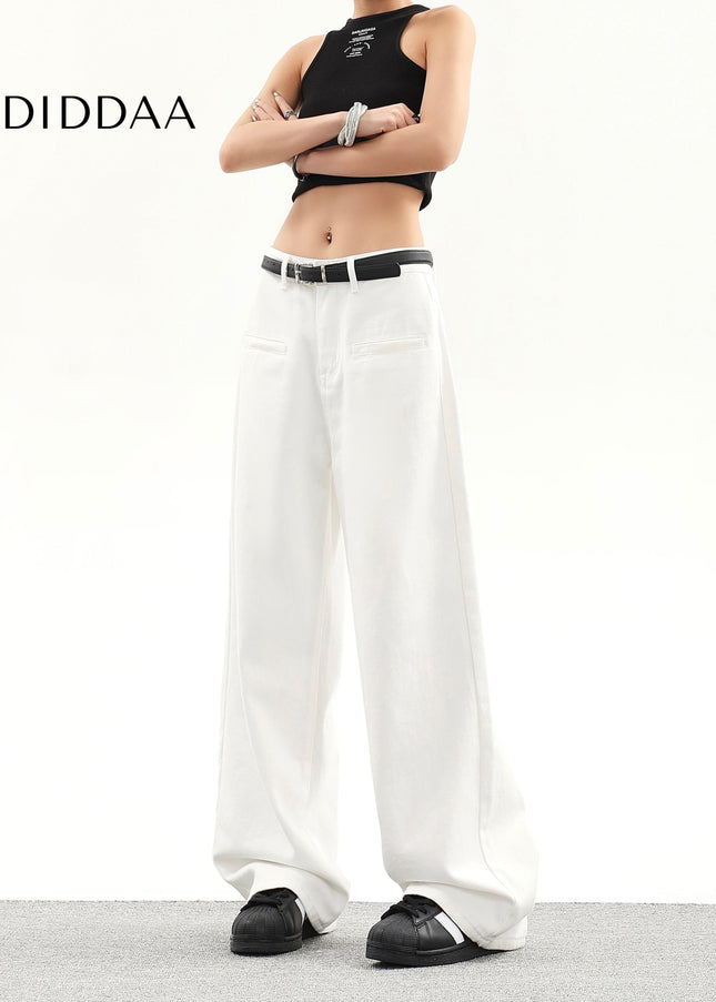 White Loose Fit High Waist Wide Leg Jeans - Women’s Jeans