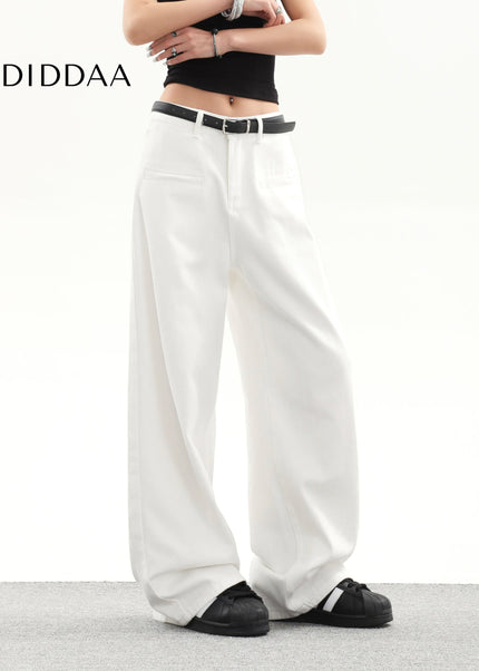 White Loose Fit High Waist Wide Leg Jeans - Women’s Jeans