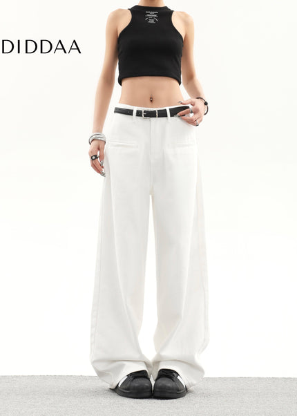 White Loose Fit High Waist Wide Leg Jeans - Women’s Jeans