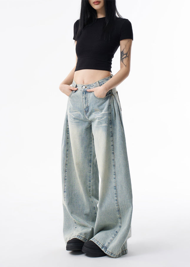 White Loose Fit Retro Straight Jeans - Women’s Jeans