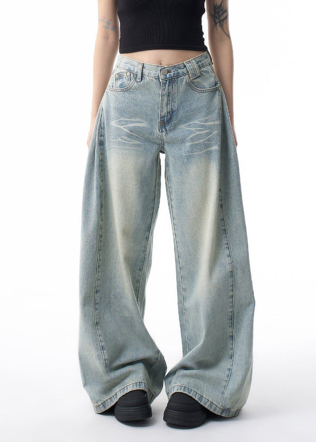 White Loose Fit Retro Straight Jeans - Women’s Jeans