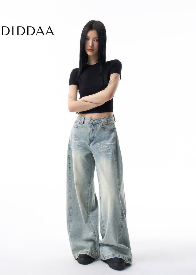 White Loose Fit Retro Straight Jeans - Women’s Jeans