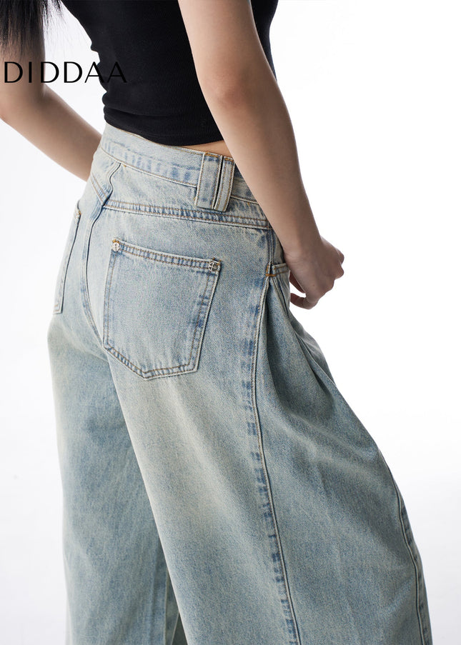 White Loose Fit Retro Straight Jeans - Women’s Jeans