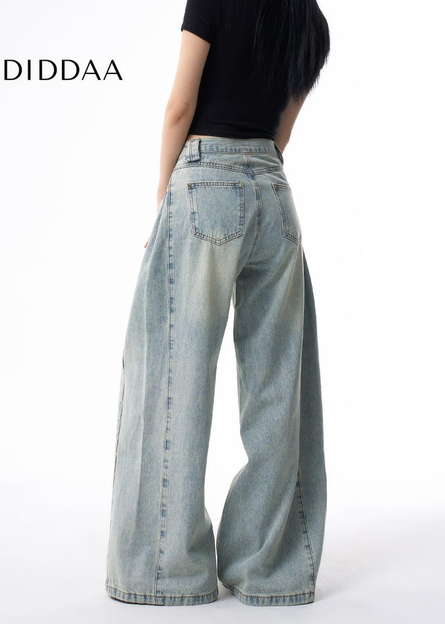 White Loose Fit Retro Straight Jeans - Women’s Jeans