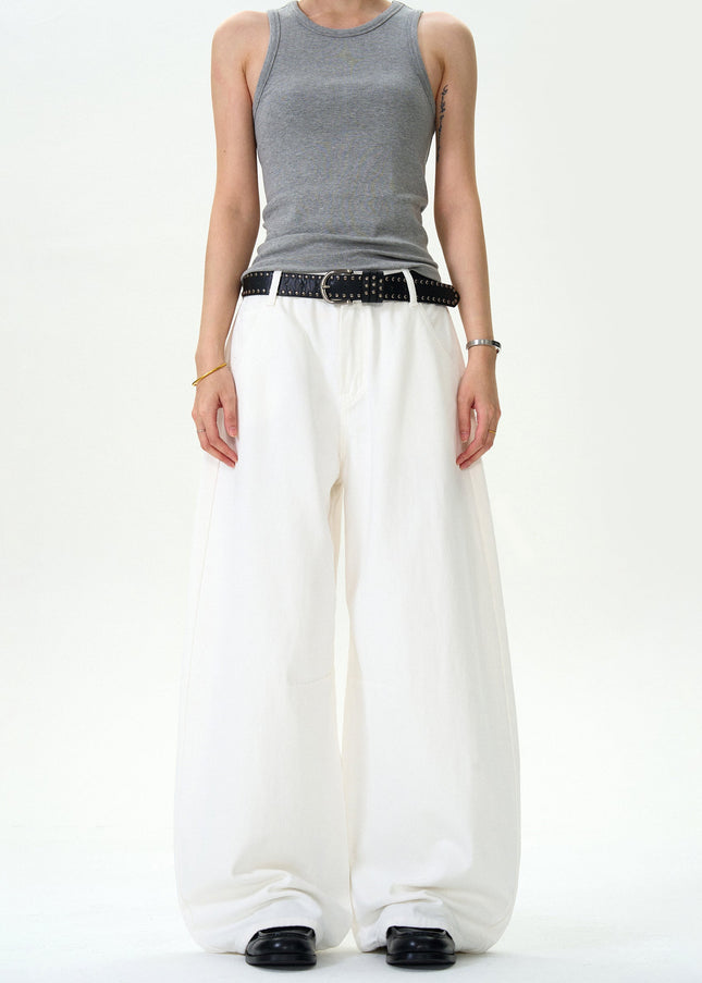 White Loose Fit Scimitar Jeans for Men and Women - Men’s Jeans