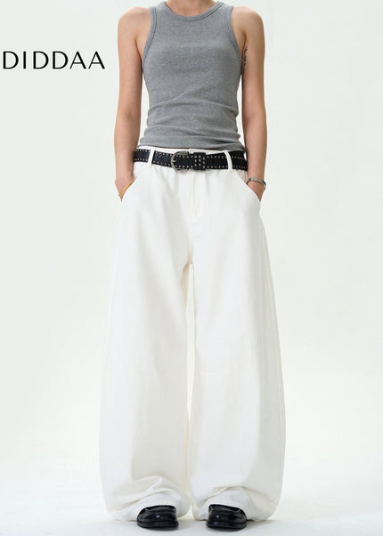 White Loose Fit Scimitar Jeans for Men and Women - Men’s Jeans