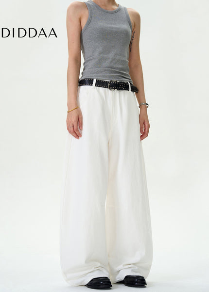 White Loose Fit Scimitar Jeans for Men and Women - Men’s Jeans