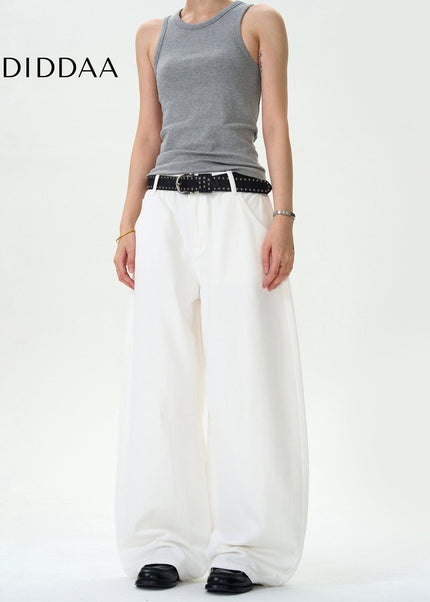 White Loose Fit Scimitar Jeans for Men and Women - Men’s Jeans