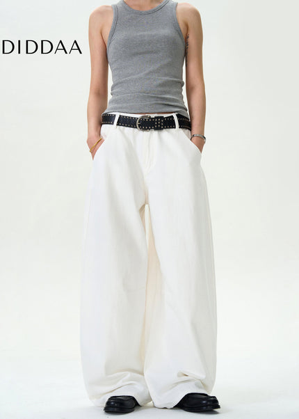 White Loose Fit Scimitar Jeans for Men and Women - Men’s Jeans