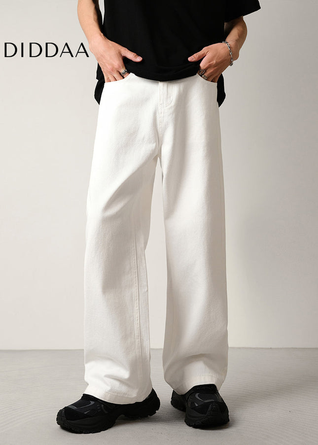 White Loose Fit Wide-Leg Flared Jeans for Men and Women - Men’s Jeans