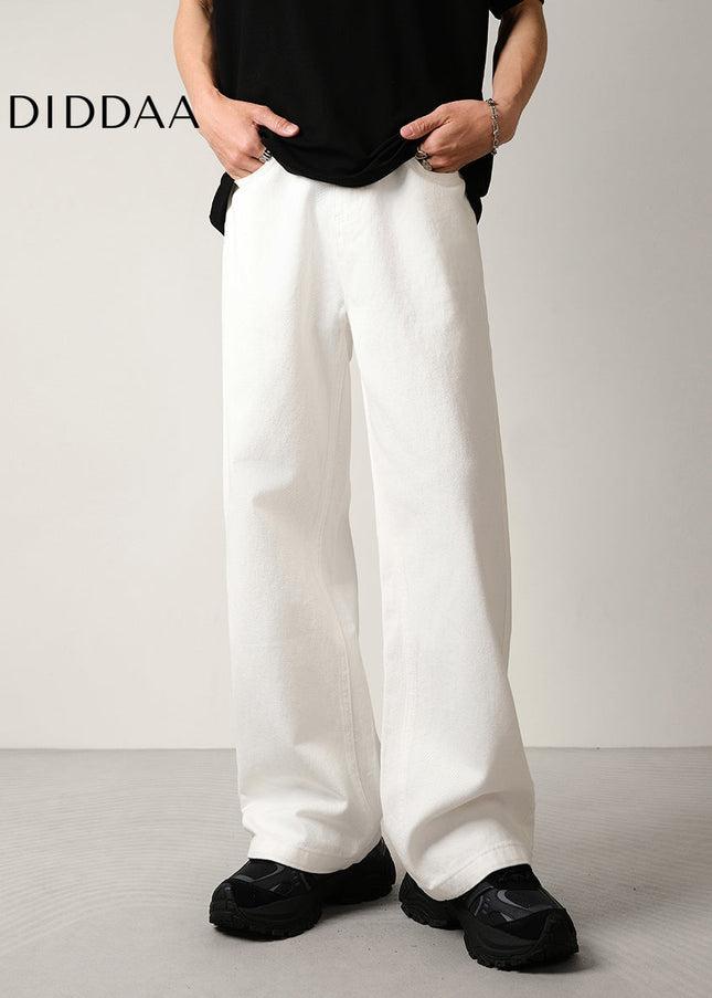 White Loose Fit Wide-Leg Flared Jeans for Men and Women - Men’s Jeans