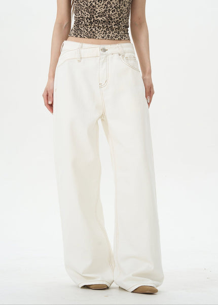 White Relaxed Fit High-Quality Men’s Jeans - Women’s Jeans