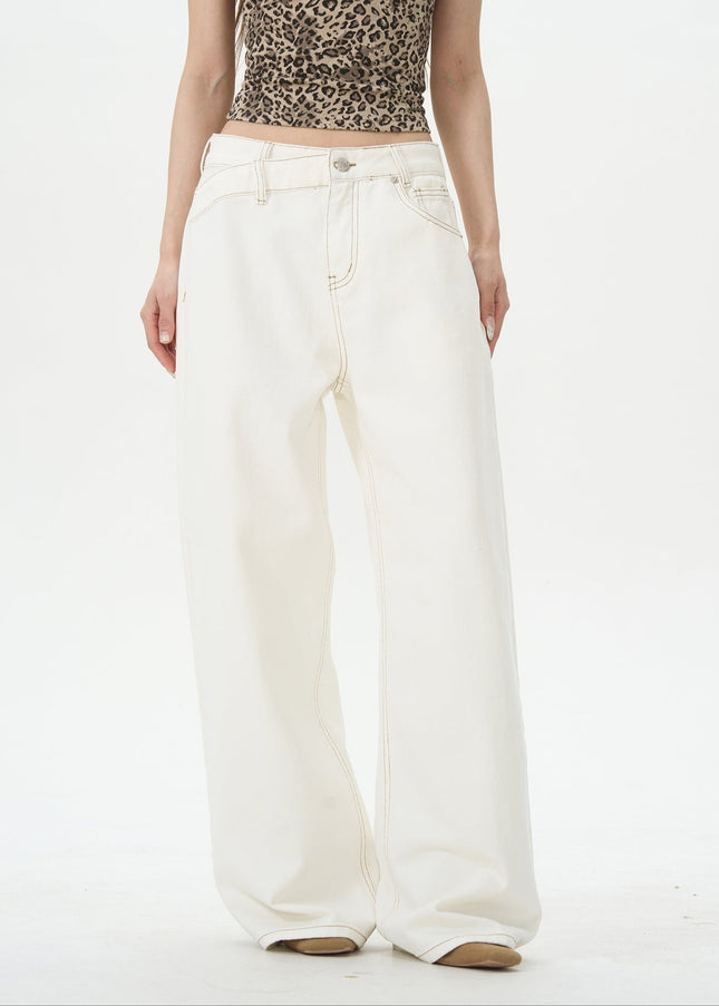 White Relaxed Fit High-Quality Men’s Jeans - Women’s Jeans