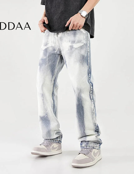 White Retro Distressed Slim Straight Jeans for Men - S / White - Men’s Jeans