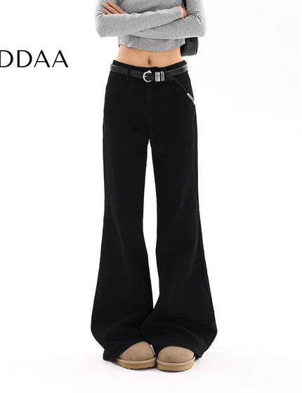 White Stretchy Low Rise Straight Leg Jeans for Women - S / Black - Women’s Jeans