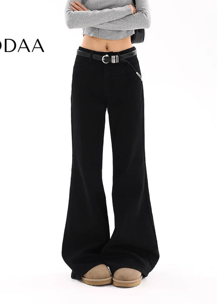 White Stretchy Low Rise Straight Leg Jeans for Women - S / Black - Women’s Jeans
