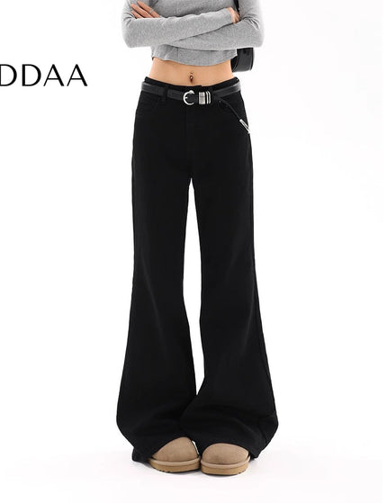 White Stretchy Low Rise Straight Leg Jeans for Women - S / Black - Women’s Jeans