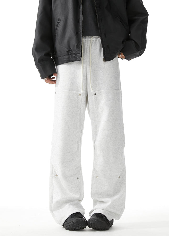 White Studded Loose Fit Sweatpants for Men - Unisex Sweatpants