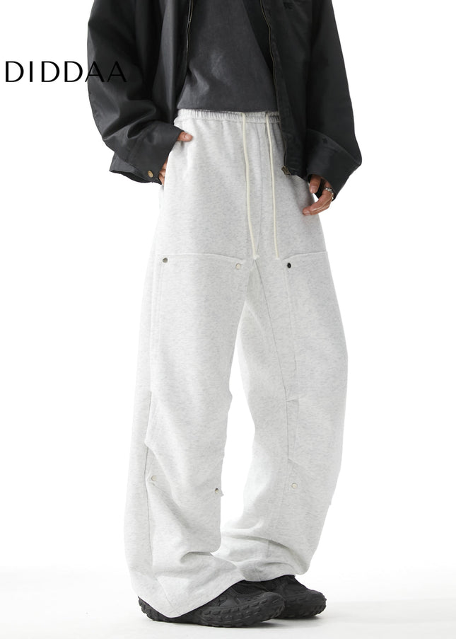 White Studded Loose Fit Sweatpants for Men - Unisex Sweatpants