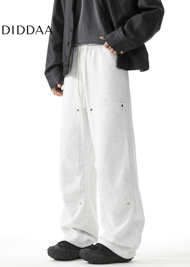 White Studded Loose Fit Sweatpants for Men - Unisex Sweatpants