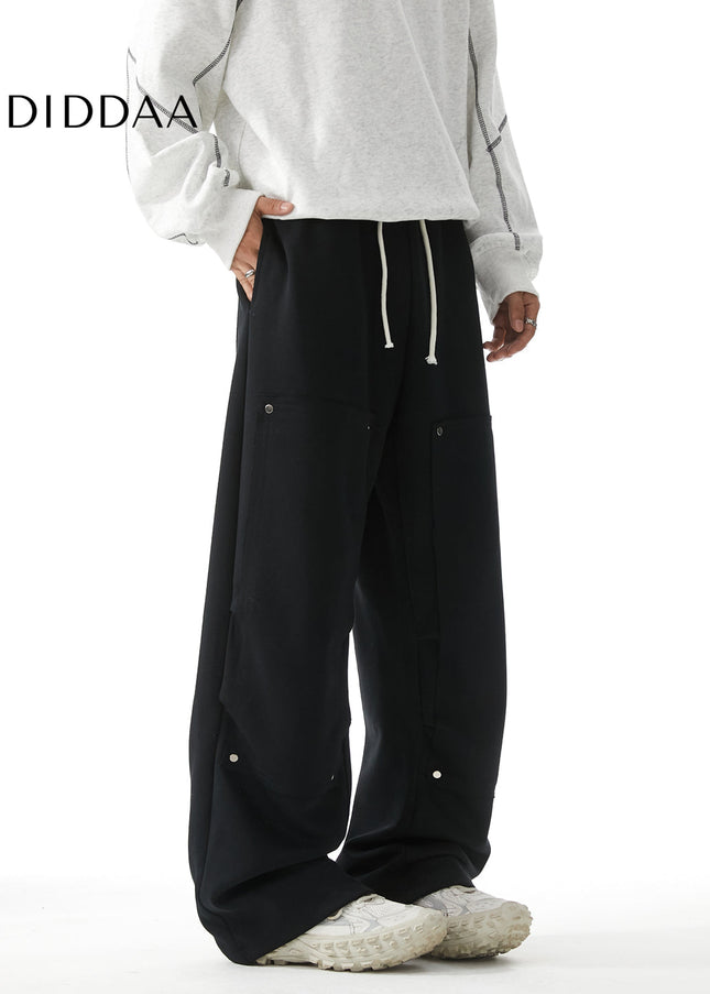 White Studded Loose Fit Sweatpants for Men - Unisex Sweatpants
