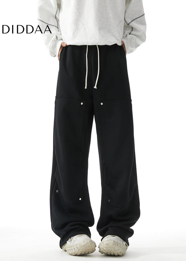 White Studded Loose Fit Sweatpants for Men - Unisex Sweatpants