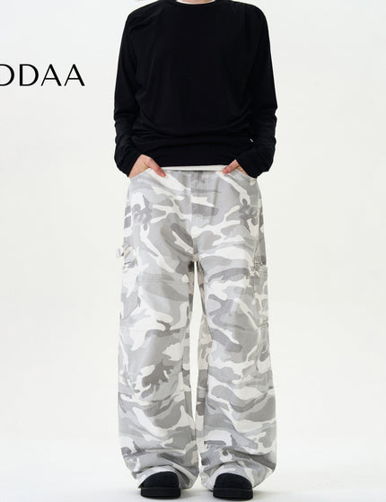 White Vintage Camouflage Cargo Jeans With Multi-Pockets - XS / Camouflage - Men’s Jeans