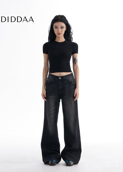 Whitened Distressed Wide-Legged Jeans for Women - Women’s Jeans