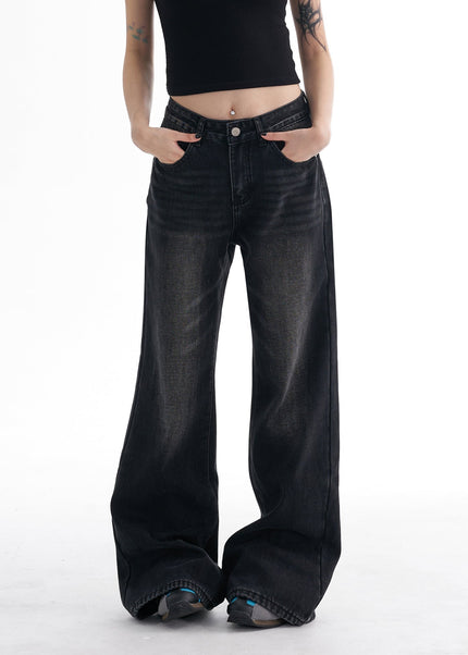 Whitened Distressed Wide-Legged Jeans for Women - Women’s Jeans