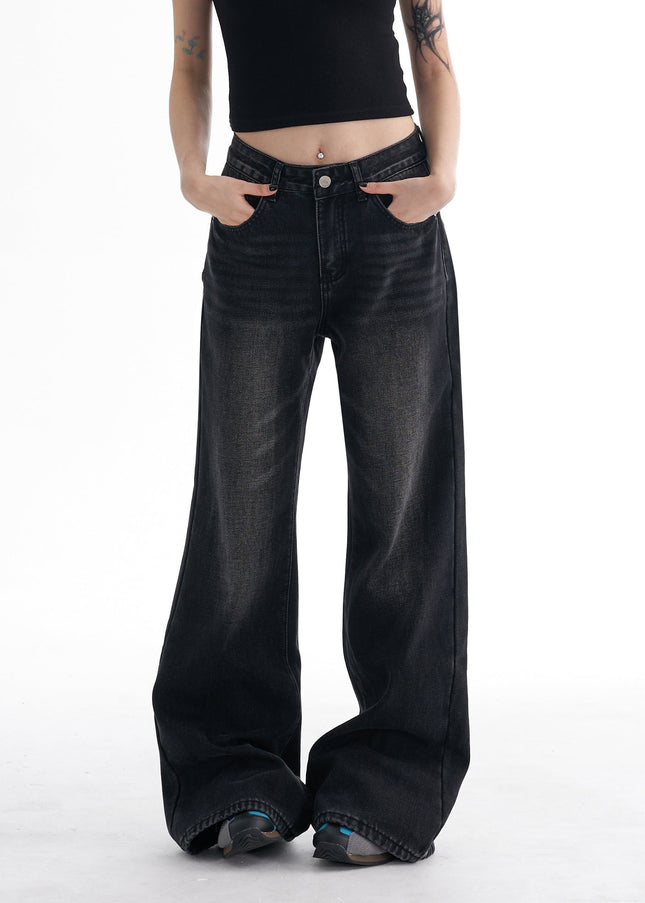 Whitened Distressed Wide-Legged Jeans for Women - Women’s Jeans