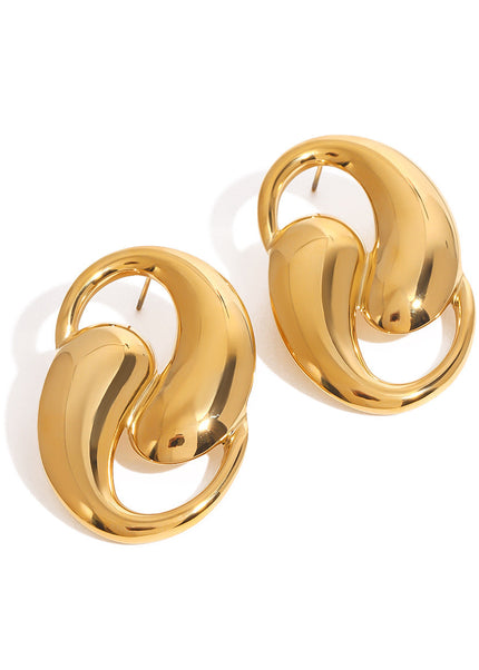 Jieding European and American titanium steel stud earrings do not fade ear jewelry, light luxury high-end earrings, stainless steel earrings cross-border