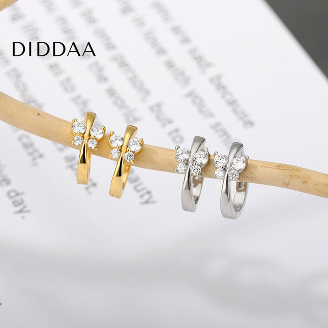 Wilson Earrings | Gold Butterfly Zirconia Hoop Earrings - Silver - Earrings