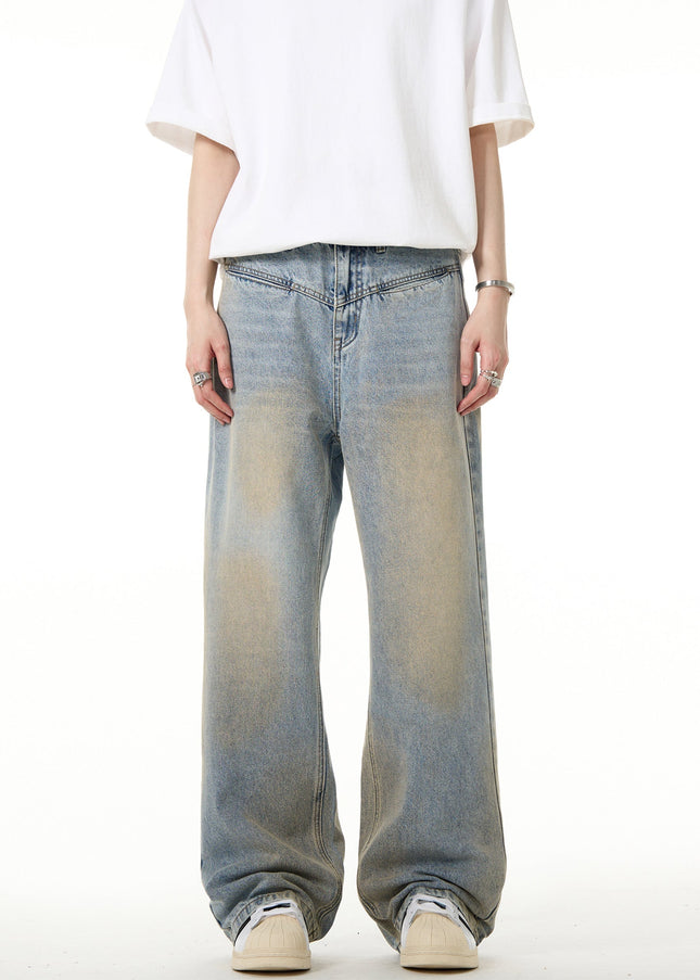 Yellow Distressed Cleanfit Jeans with Clay Dye - Men’s Jeans