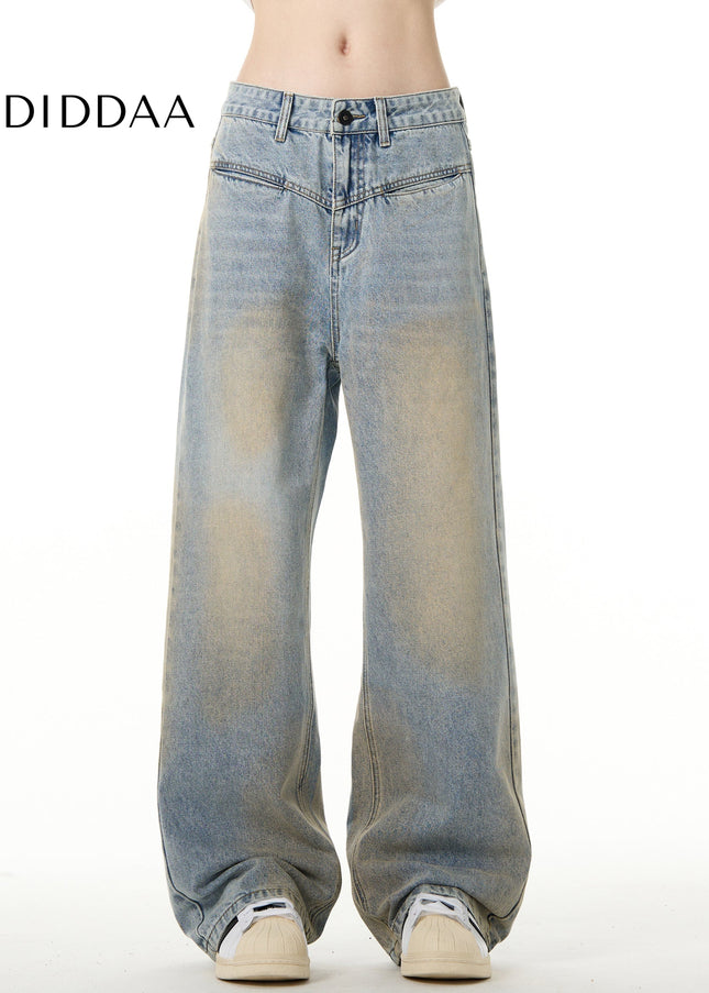 Yellow Distressed Cleanfit Jeans with Clay Dye - Men’s Jeans
