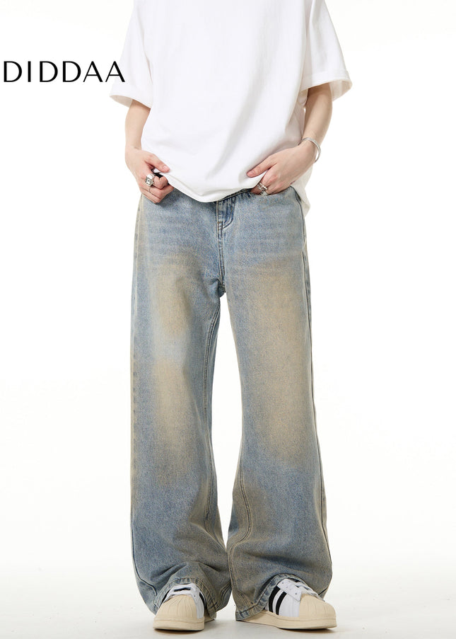 Yellow Distressed Cleanfit Jeans with Clay Dye - Men’s Jeans