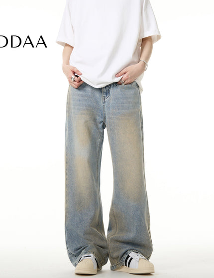Yellow Distressed Cleanfit Jeans with Clay Dye - S / Vintage Blue - Men’s Jeans