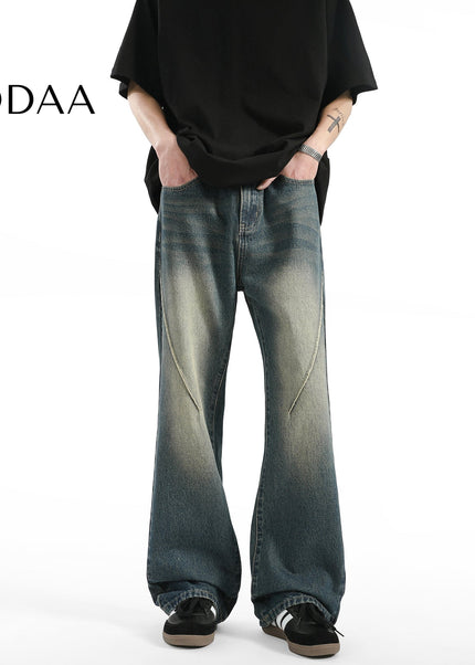 Yellow Distressed High Street Jeans for Men and Women - S / Mid Blue - Men’s Jeans