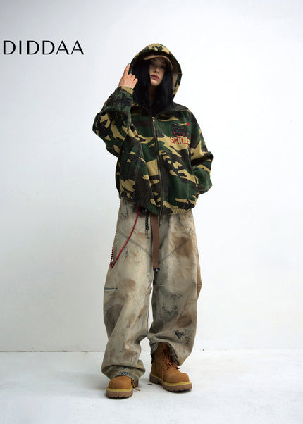 Yellow Heavy Industry Dirty Wash Wide Leg Jeans - Men’s Jeans