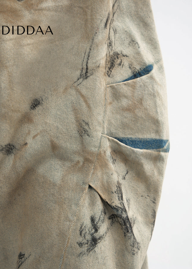 Yellow Heavy Industry Dirty Wash Wide Leg Jeans - Men’s Jeans