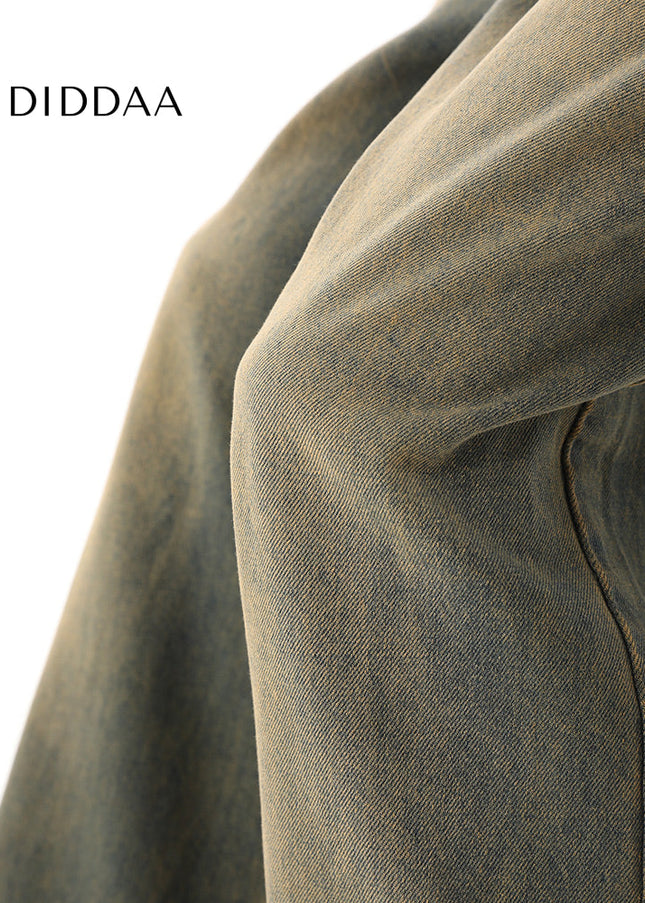 Yellow Loose Fit Draped Mop Pants - Men’s Jeans