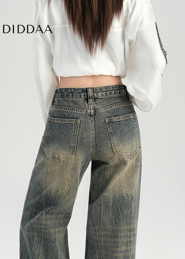 Yellow Mud Color Non-Sticky Slightly Flared Jeans - Women’s Jeans