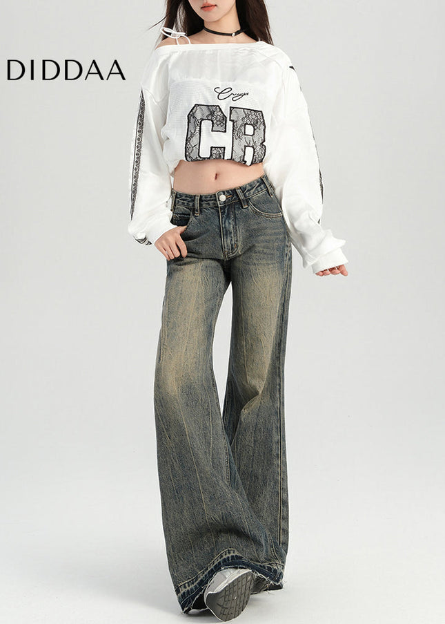 Yellow Mud Color Non-Sticky Slightly Flared Jeans - Women’s Jeans