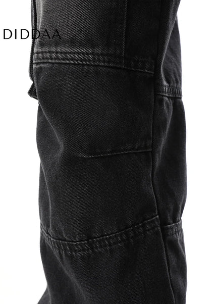 Yellow Multi-Pocket Cargo Pants with Zipper Design - Men’s Jeans