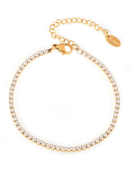 Hepburn style elegant and simple personality, light luxury style jewelry, inlaid zircon design, titanium steel gold-plated star bracelet