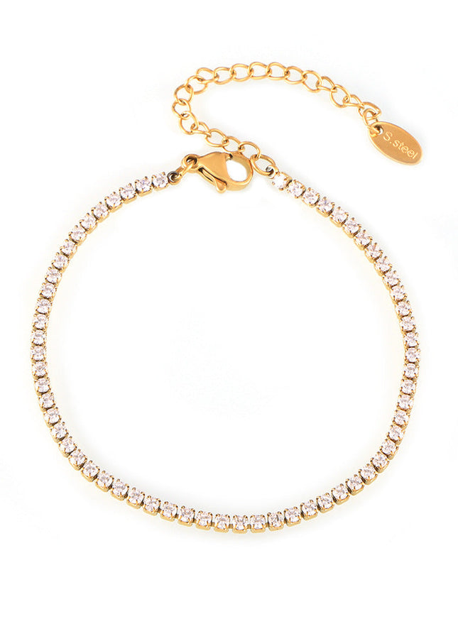 Hepburn style elegant and simple personality, light luxury style jewelry, inlaid zircon design, titanium steel gold-plated star bracelet