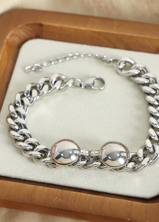 European and American new light luxury fashion personality niche design environmental protection titanium steel simple texture bracelet high-end jewelry women