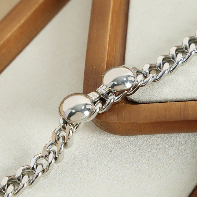 European and American new light luxury fashion personality niche design environmental protection titanium steel simple texture bracelet high-end jewelry women